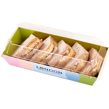 Hot sale paper box packaging for biscuit and cake with clear plastic lid